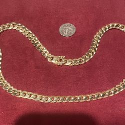 14k Solid Yellow Gold Cuban Link Chain, Very Heavy 