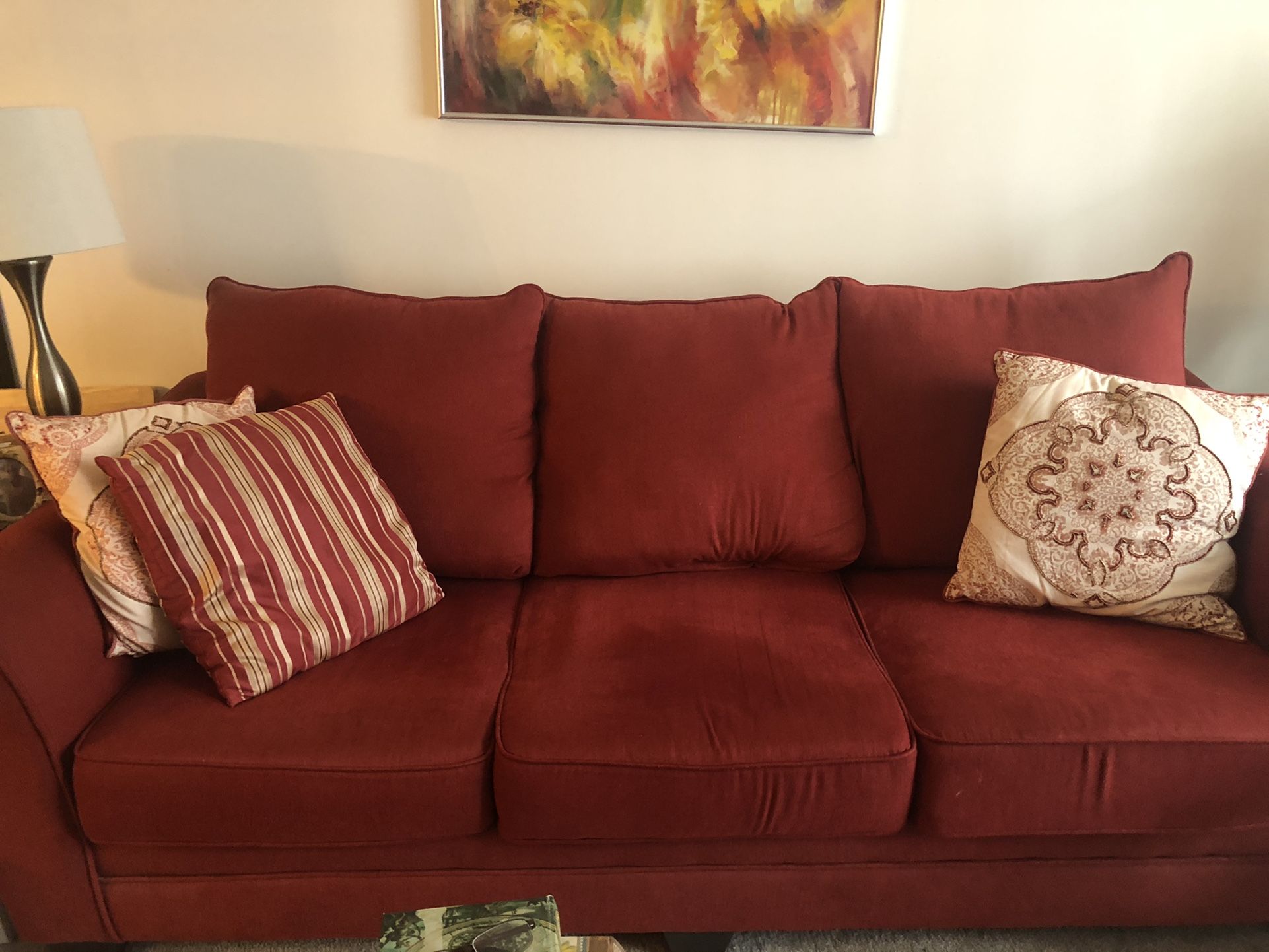 93” Red Sofa