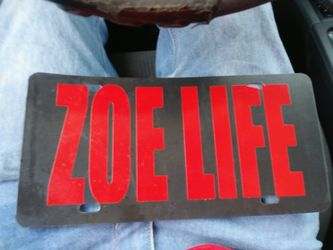 Zoe Life License Plate