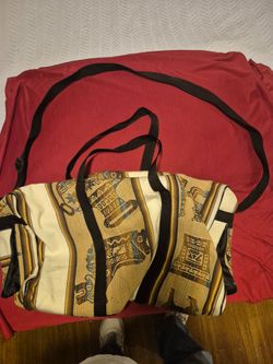 Woven Ethnic Print Duffle Bag