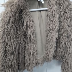 Furry jacket size medium womens