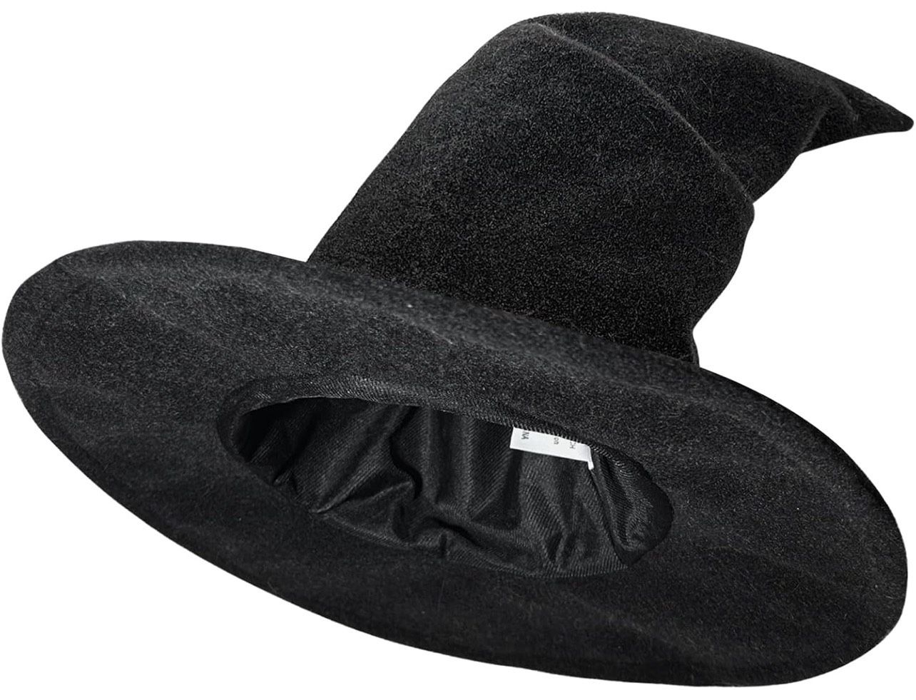 Halloween Witch Hat Wizard Costume for Women Adult, 1.5cm Thickened Black Witch Hats Anti-wrinkle& Keep Stand, Classic WICCAN Masquerade Style Wide Br