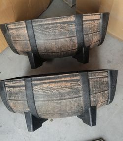 Barrel-Style Half Barrel Planters Set of 2