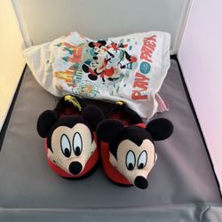 Mickey Mouse slippers size 7/8 And Disneyland play in the park zip up hoodie size xxs $15