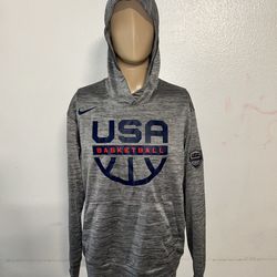 Nike Team USA Basketball Spotlight Hoodie Grey Heather CD5337-063 2020 Sz M