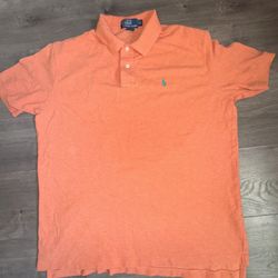 Polo Ralph Lauren Short Sleeve Classic Fit Shirt Mens Orange Mesh