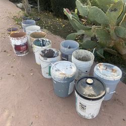 Empty 5 Gallon Plastic Paint Cans