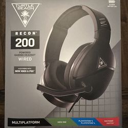 Brand New Turtle Beach Recon 200 Amplified Wired Gaming Headset for Xbox One/Series X|S/PlayStation 4/5/Nintendo Switch - Black