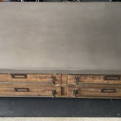 RH Restoration Hardware - Zinc-Top Coffee Table – Early 20th C. Mercantile, 8 Drawers - OBO