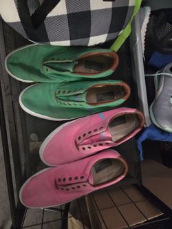 Polo Ralph Lauren canvas sneakers shoes pink green mens sz 13