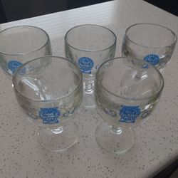 Vintage Pabst Blue Ribbon Beer PBR Goblet Glases