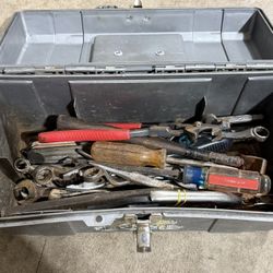 Vintage Stack On Tool Box with Clasp + 50 Hand Tools