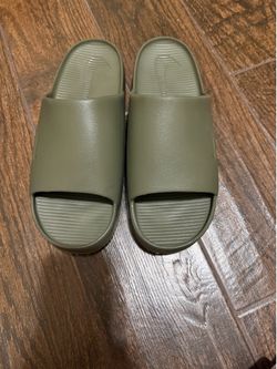 Nike Olive Green Calm Slides, men’s size 12.