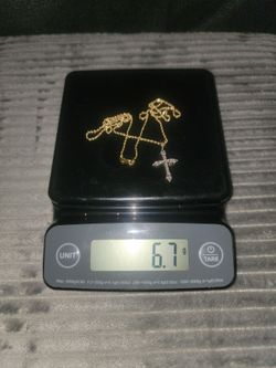 14k solid gold chain and pendant 6.7g