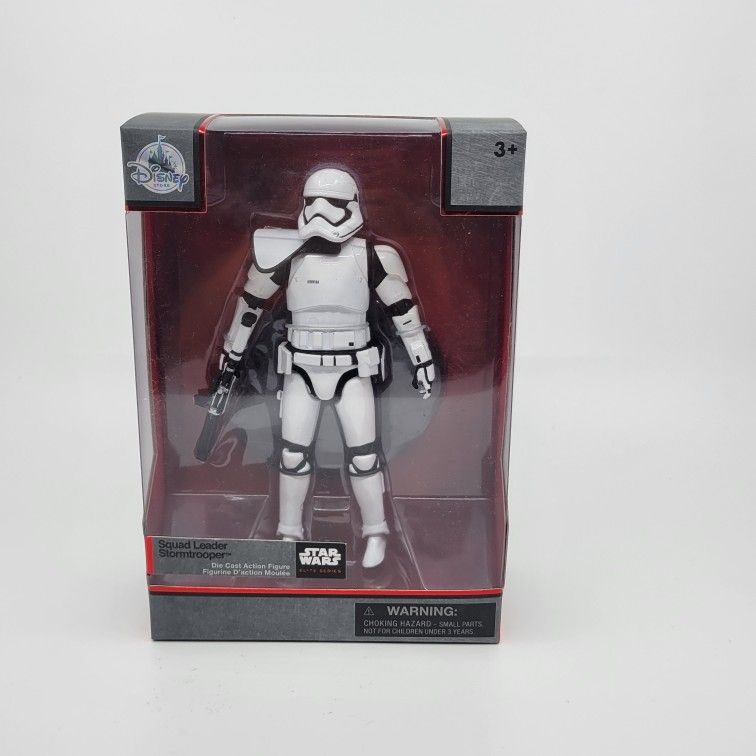STAR WARS Squad Leader Stormtrooper Elite Series Die Cast Action Figure 
6.5 in. New, sealed.
Age 3+.
Weight 1lb plus shipping materials.
