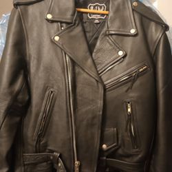 A1 Real Leather Motorcycle Jacket Size 40