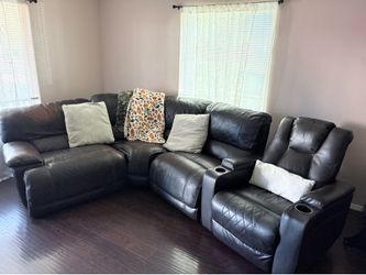 Brown leather sectional must go ASAP