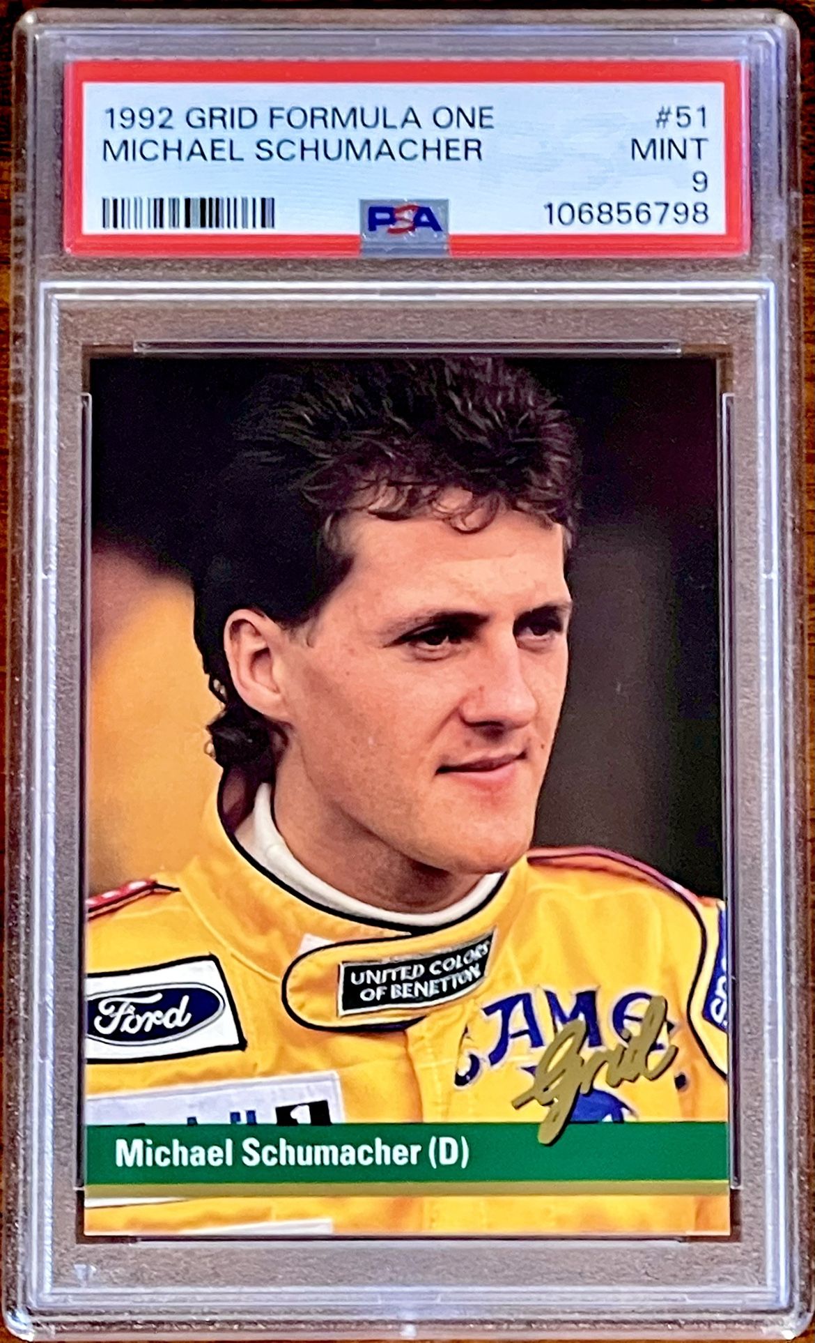 1992 Grid Formula One F1 Michael Schumacher Rookie Card RC PSA 9 Mint