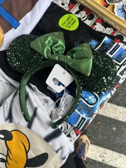 Fashion Minnie Bow Emerald Green Sequin Ears Headband