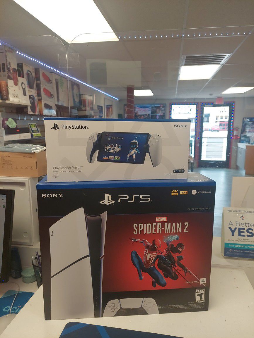 Ps5 Spider Man-2 Digital  Bundle And PS5 Portal Brand New On Payments $50 Down.