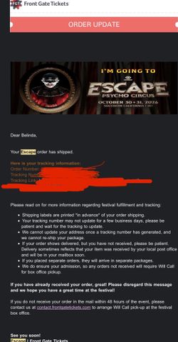 Ga+ Saterday Escape  ticket