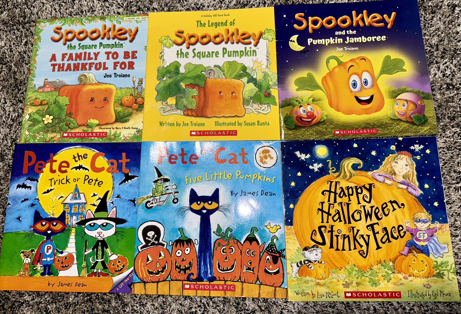 Kids Halloween Scholastic Books Spookley The Square Pumpkin. All for $10
