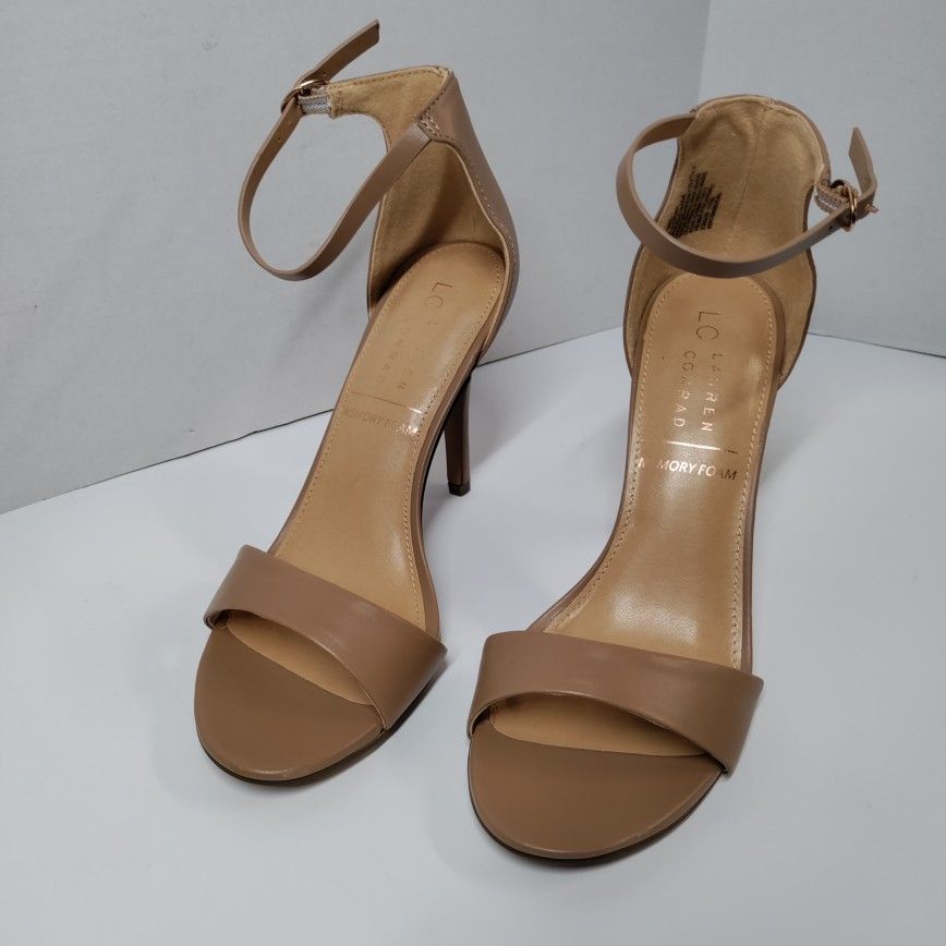 SIZE 8 LC Lauren Conrad women's tan heels with memory foam insoles CARAMEL NEW