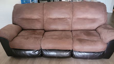 Sofa Recliner Brown with Dark Brown Trim