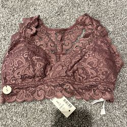 NWT Lace Bralette in Mauve Aeropostale