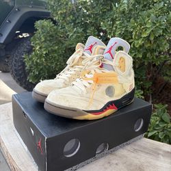 Nike Air Jordan 5 Off White Sail Size 10 DH8565-100 Virgil Abloh OG Box