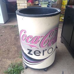 COCA COLA ZERO OPEN COOLER WITH WHEELS