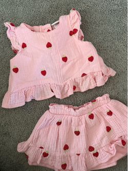 Baby girl strawberry outfit