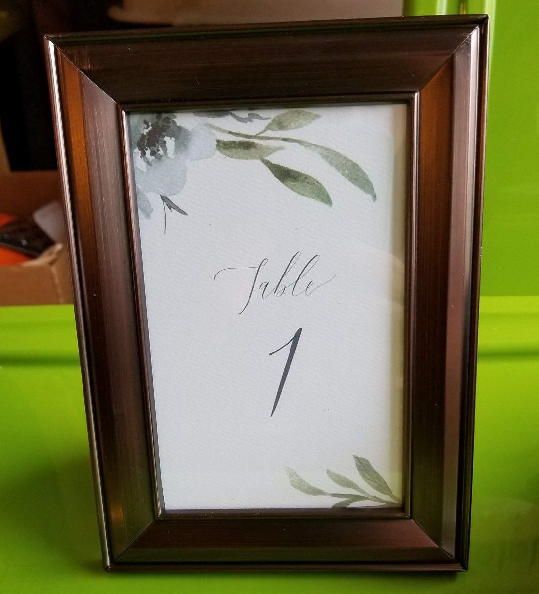 Framed Table numbers used for Wedding