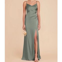 Birdy Grey Green Catherine Satin Maxi Dress