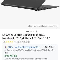 Lg Gram 1tb I7 11th Gen 15'6 Laptop 