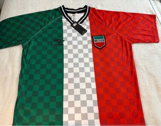 UMBRO Mexico Soccer Jersey Retro Checkered Style Men’s Sz Large NWT Minor Flaws