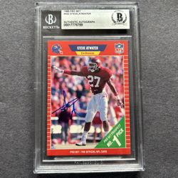1989 Pro Set #492 Steve Atwater rookie card signed.BAS Authenticated Autograph. Negotiable 