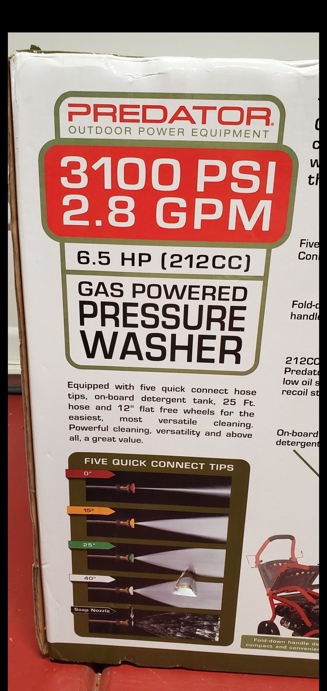 PREDATOR 3100 PSI, 2.8 GPM, 6.5 HP (212cc) Pressure Washer for Sale in