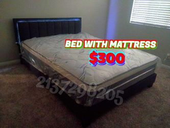 Queen Size Mattress With Bed