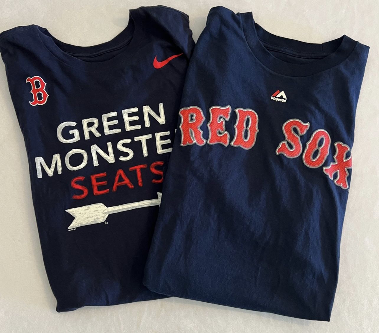 2 Large Boston Red Sox T-Shirts Nike & Majestic MLB Baseball Mens Blue Red  Top for Sale in Mesa, AZ - OfferUp