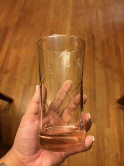 Vintage Libbey Pink Swirl 4 Cup Size Set (12 Each)