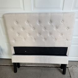Twin Linen Covered Frame - Beige