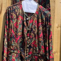 Norton McNaughton Petites Size 10 Multi-Colored Paisley Skirt Suit