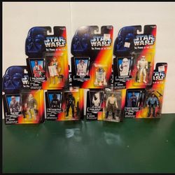 New 1996 Star Wars Han Solo, R2D2, Storm Trooper, Luke Skywalker