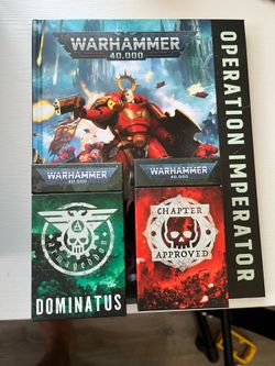 Warhammer 40k Armageddon Book & Cards  Set (Imperator + Dominatus + Chapter Approved)