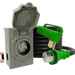 50AMP 15Feet Generator Cord with Pre-drilled Power Inlet Box