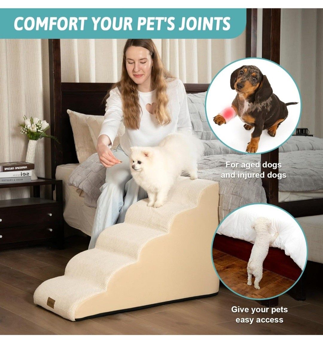 Dog Steps 5 Tiers Beige