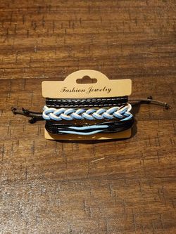 3 Pack Leather Bracelets 