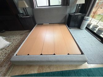 Cal king upholstered platform bed - excellent!