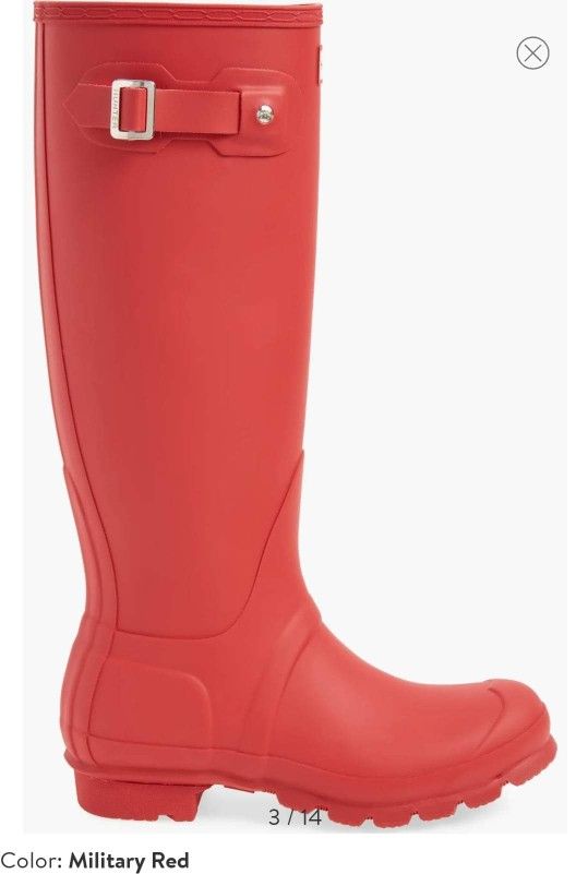 NEW Hunter Womens Original Tall Rain Boot In Military Red Size 9